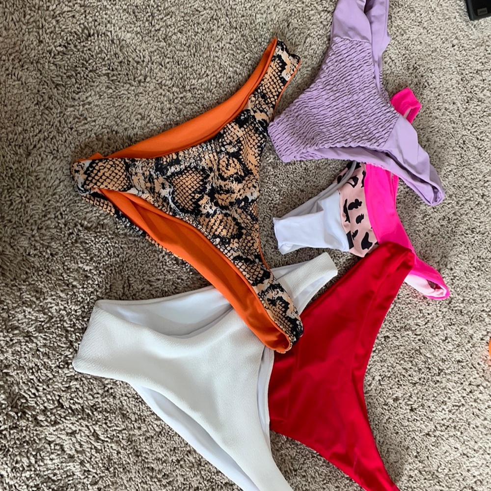 Five bathing suits